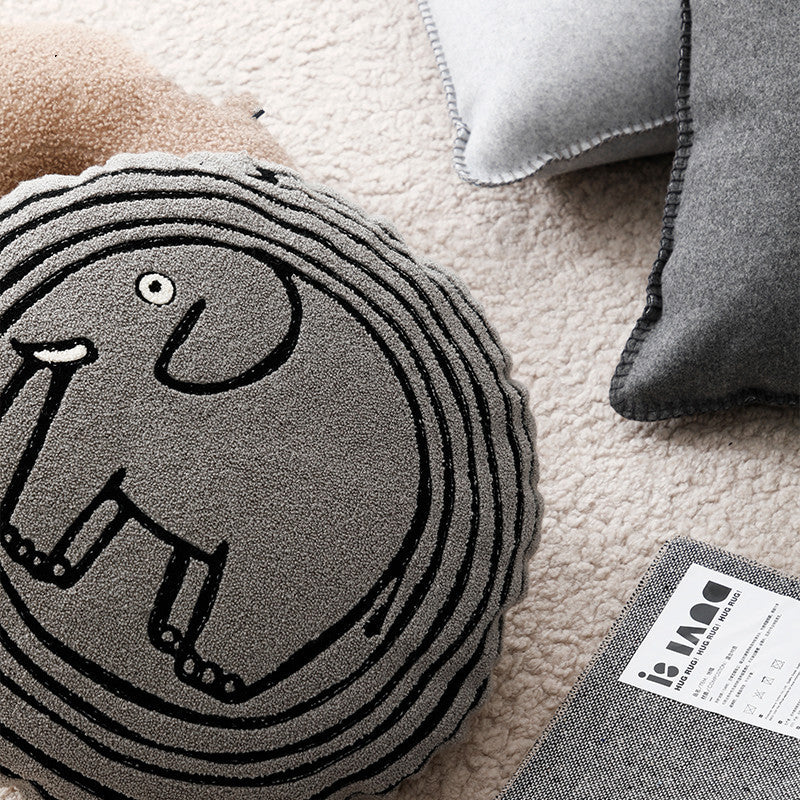 Modern Art Sofa Pillow Living Room Round Cute Cartoon