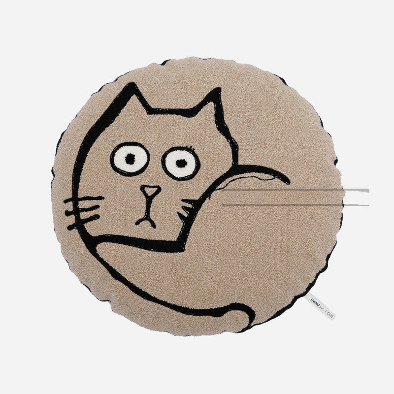 Modern Art Sofa Pillow Living Room Round Cute Cartoon
